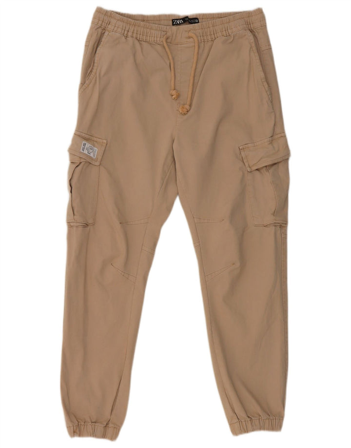 Zara Mens Joggers Cargo Calças Médio W31 L27 Algodão Cinza
