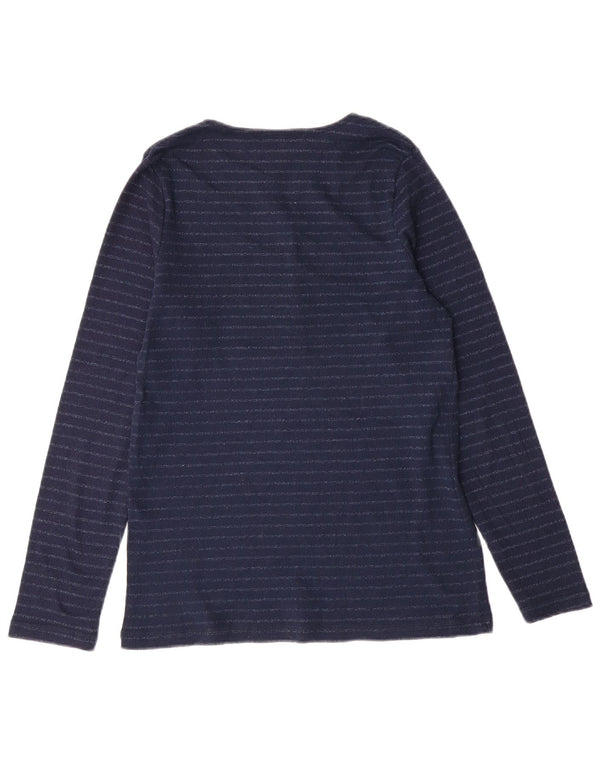 Top feminino MARKS & SPENCER manga comprida UK 14 grande listrado azul marinho