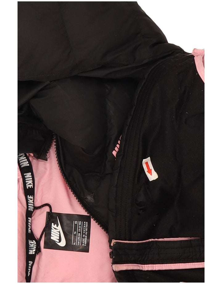 Jaqueta acolchoada com capuz Nike Girls 13-14 anos XL preto poliéster