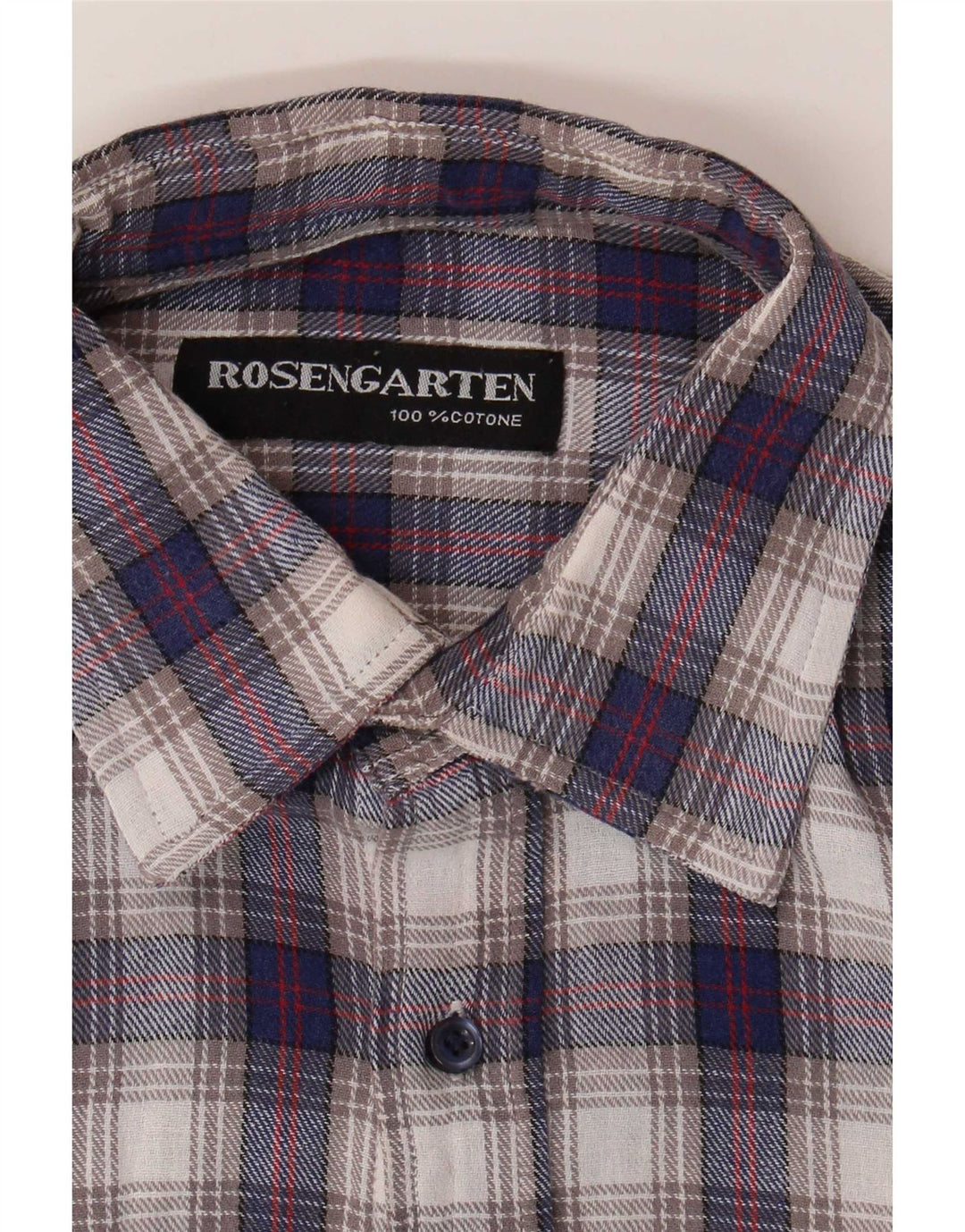 Camisa masculina de flanela Rosengarten de algodão xadrez azul médio