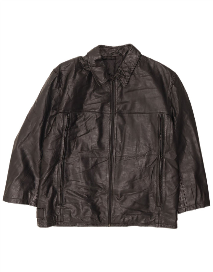 Jaqueta de couro masculina ROBRIK IT 52 XL couro preto