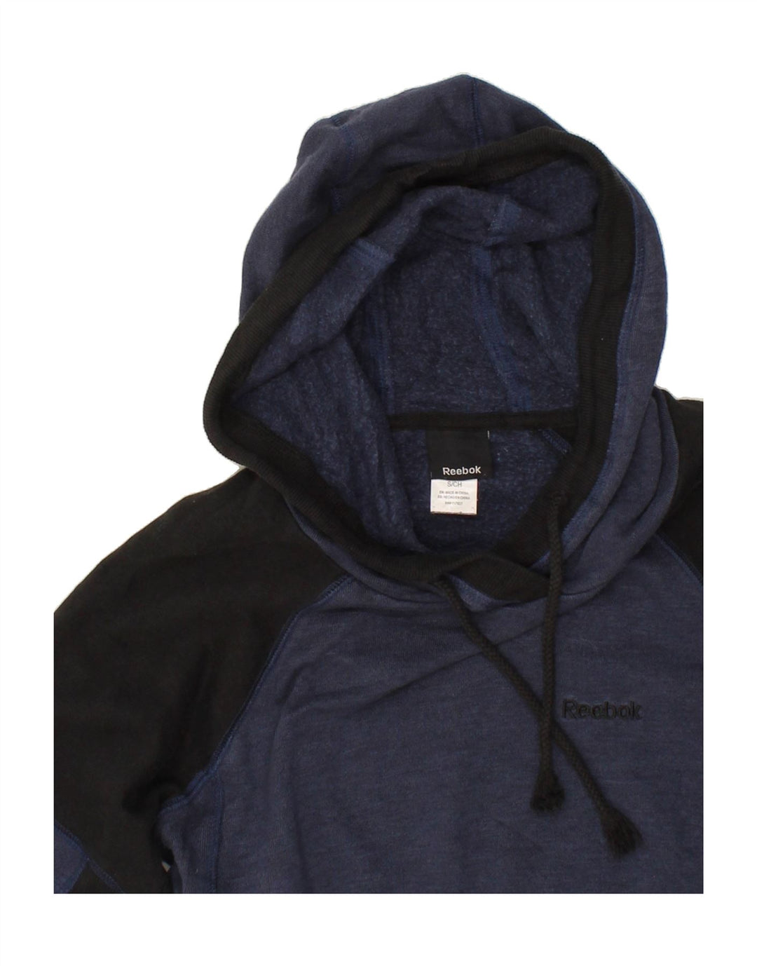 REEBOK Womens Hoodie Jumper UK 10 Small Navy Blue Cotton Vintage Reebok and Second-Hand Reebok from Messina Hembry 