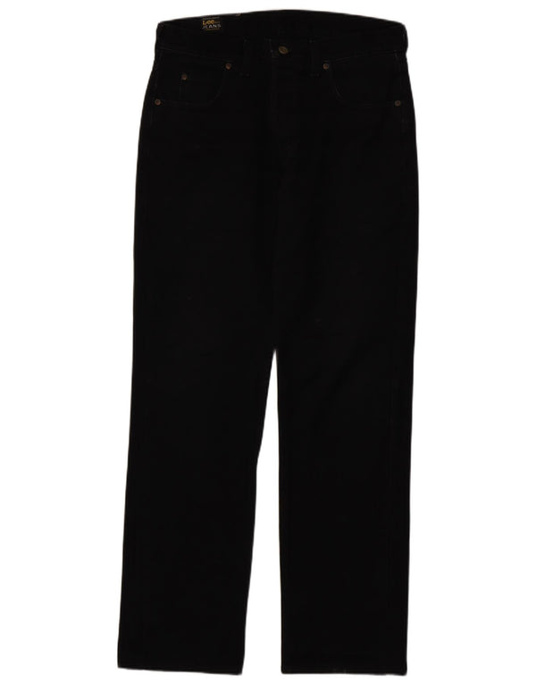 LEE Mens Seattle Straight Jeans W34 L33 Algodão Preto