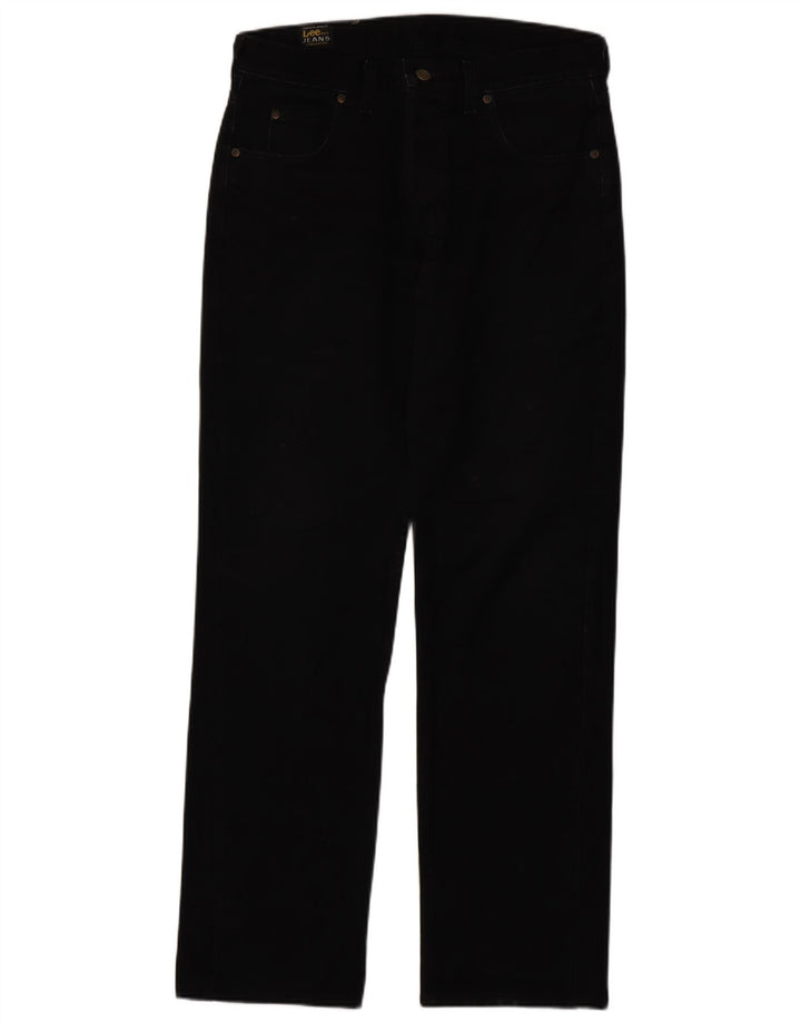 LEE Mens Seattle Straight Jeans W34 L33 Algodão Preto