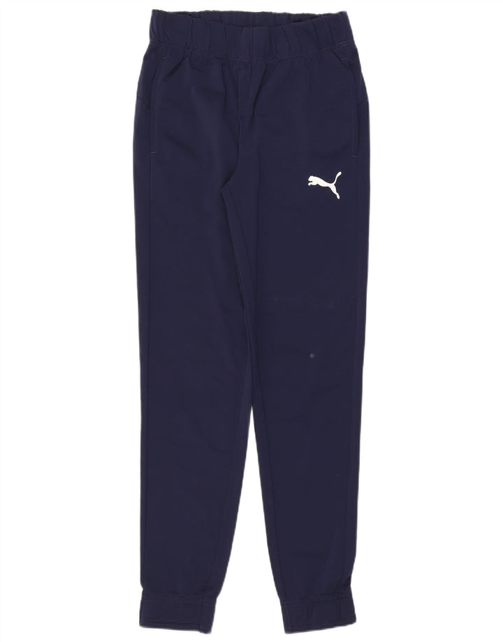 Calça de treino feminina Puma Joggers UK 10 pequeno azul marinho poliéster