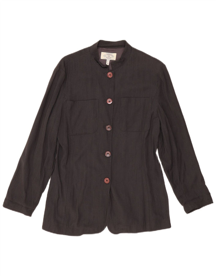 Jaqueta blazer feminina ARMANI JEANS com 5 botões Reino Unido 14 grande viscose preta