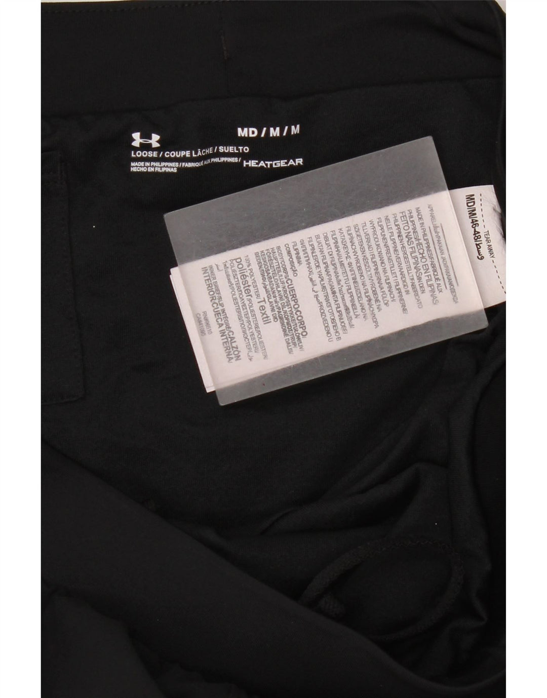 Shorts esportivos femininos Under Armour Heat Gear UK 14 poliéster preto médio