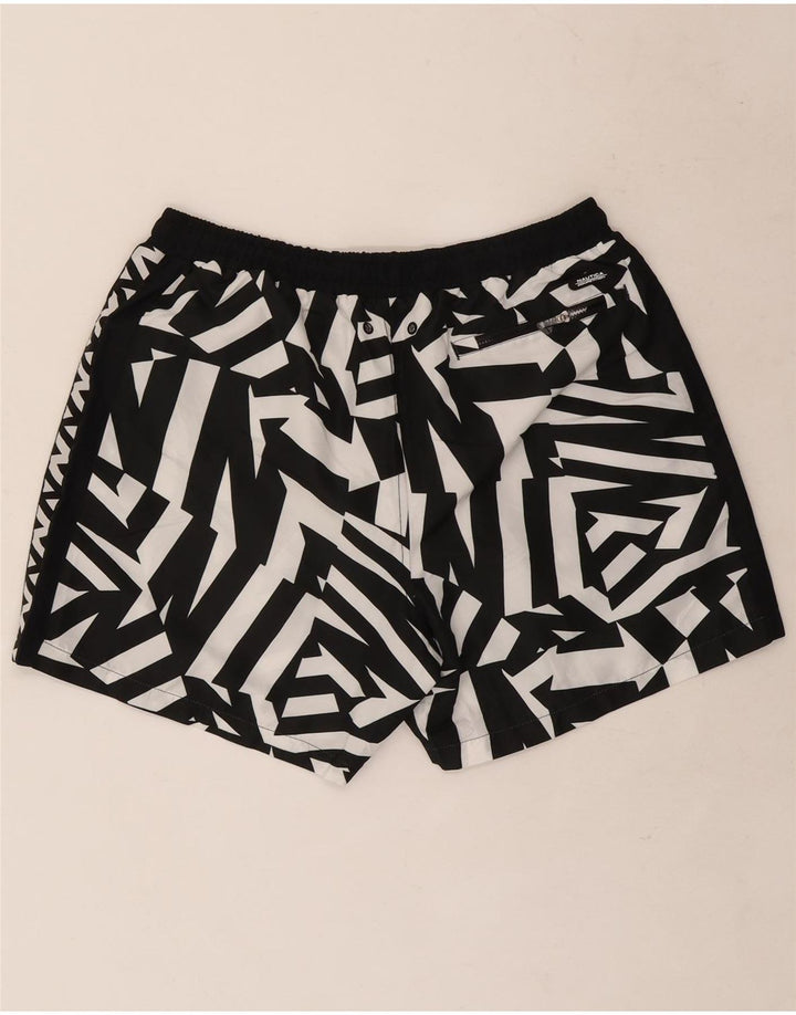 Nautica Mens Natação Shorts Grande Poliéster Geométrico Preto