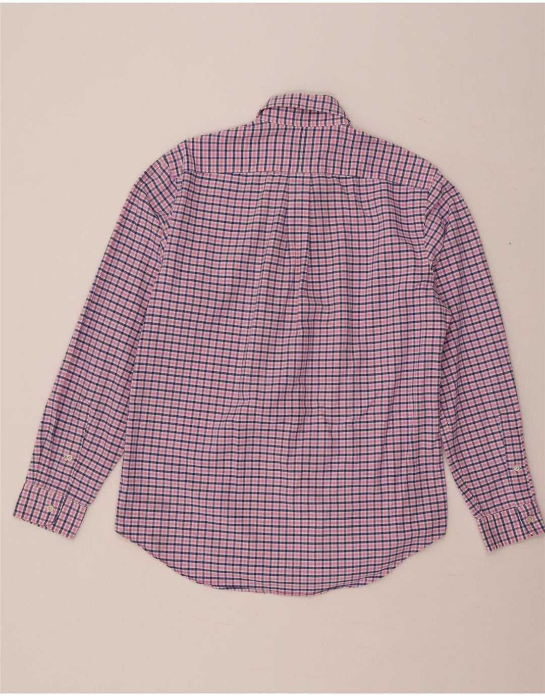 Camisa xadrez masculina Ralph Lauren média rosa guingão