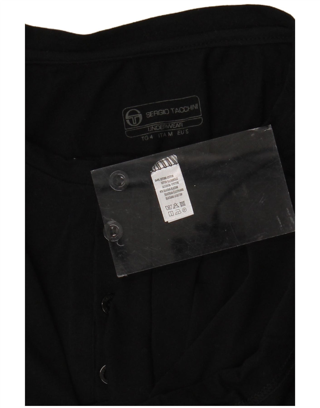 SERGIO TACCHINI Camiseta masculina top pequeno algodão preto