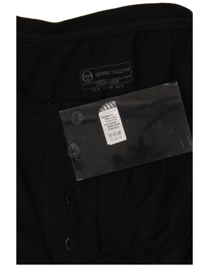 SERGIO TACCHINI Camiseta masculina top pequeno algodão preto