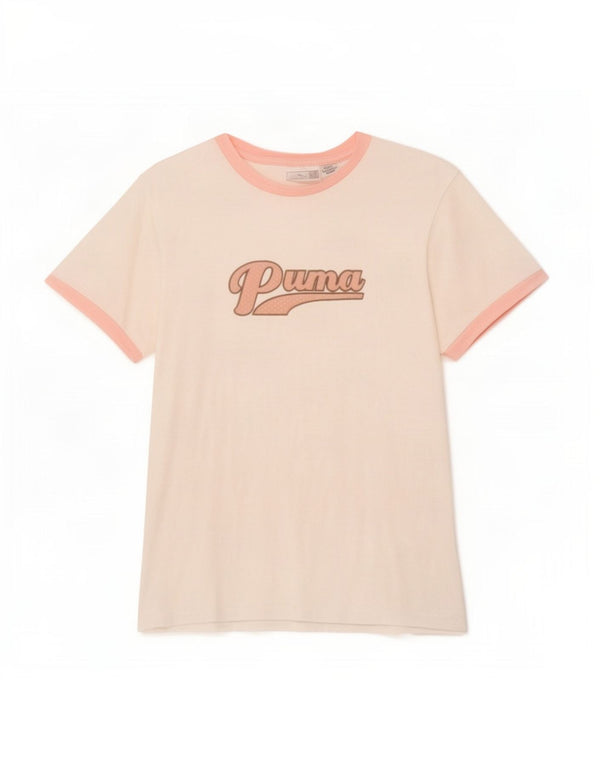 Puma Camiseta Feminina Graphic Top UK 14 Médio Branco