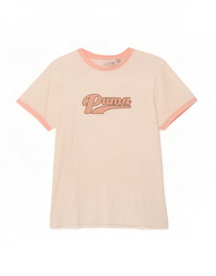 Puma Camiseta Feminina Graphic Top UK 14 Médio Branco