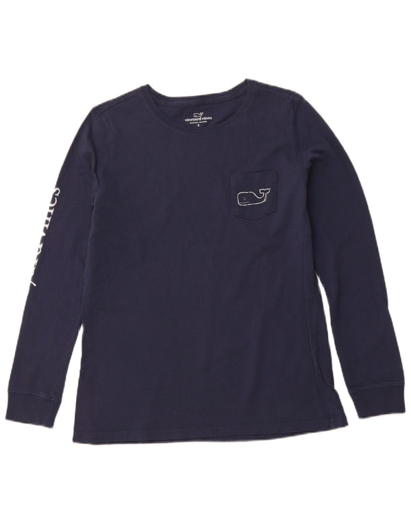 VINEYARD VINES Mens Graphic Top Long Sleeve Small Navy Blue Cotton
