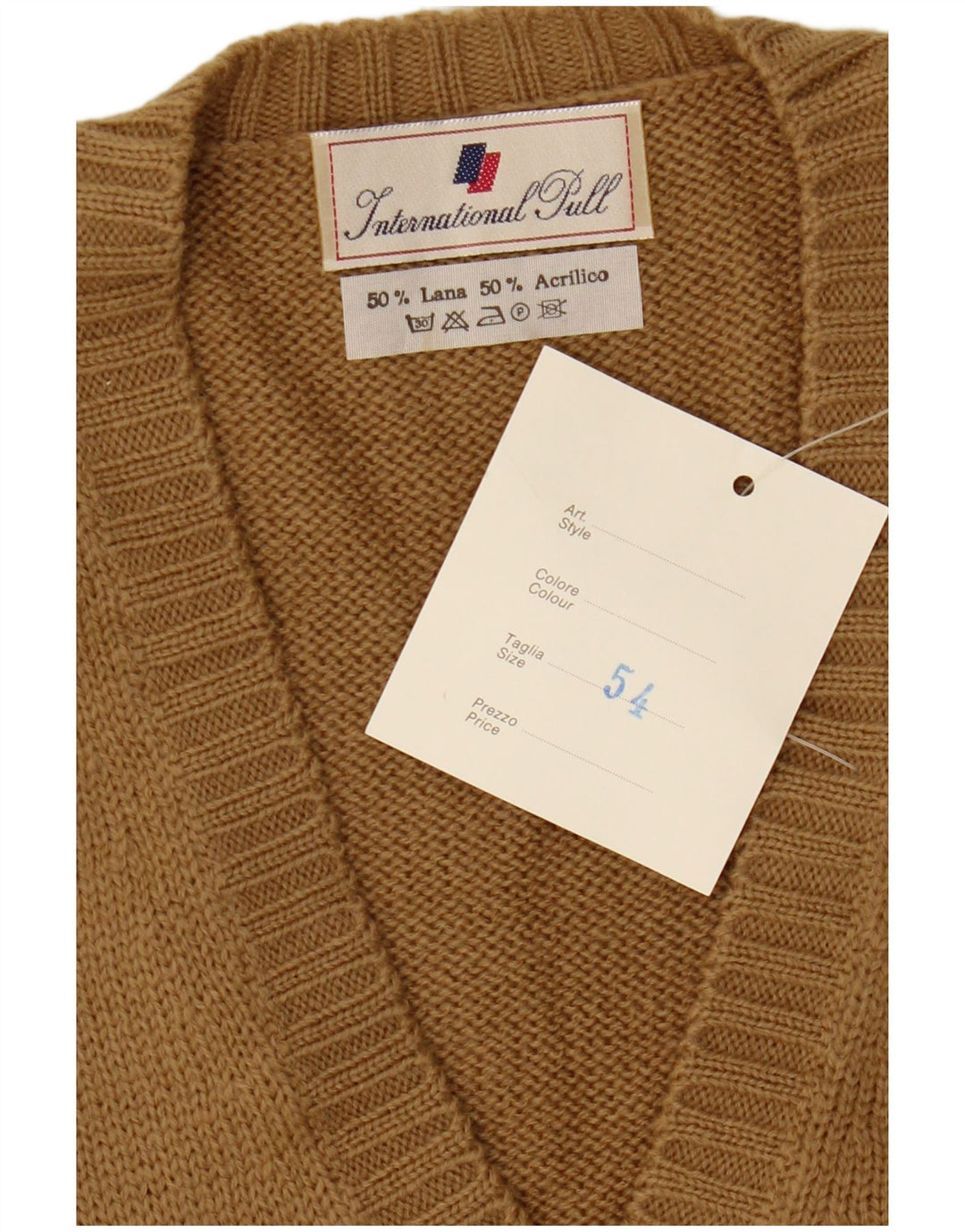 Colete masculino vintage regata IT 54 XL lã bege