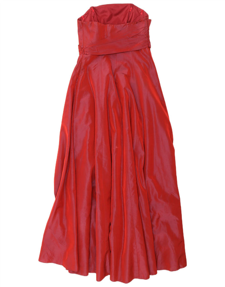 Debut vestido maxi sem alças feminino Reino Unido 12 viscose vermelha média