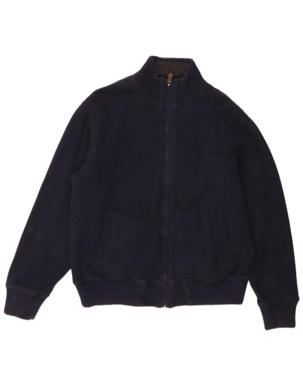 Suéter masculino Marks & Spencer Blue Harbor Cardigan grande algodão marinho