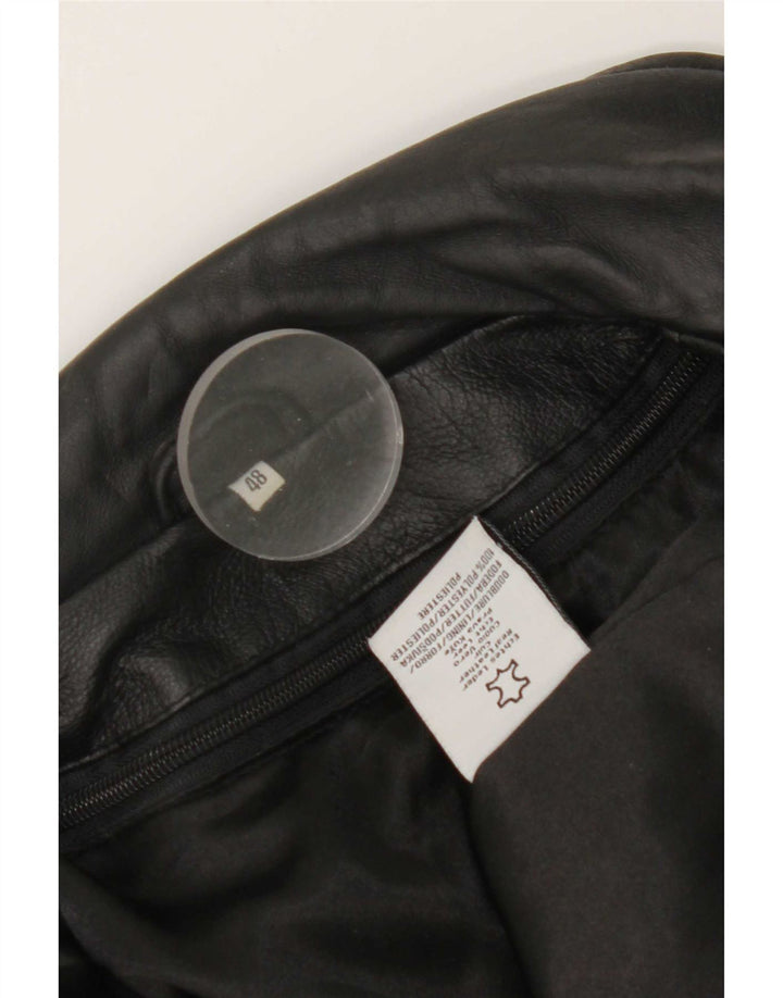 Jaqueta de couro masculina vintage IT 48 couro preto médio