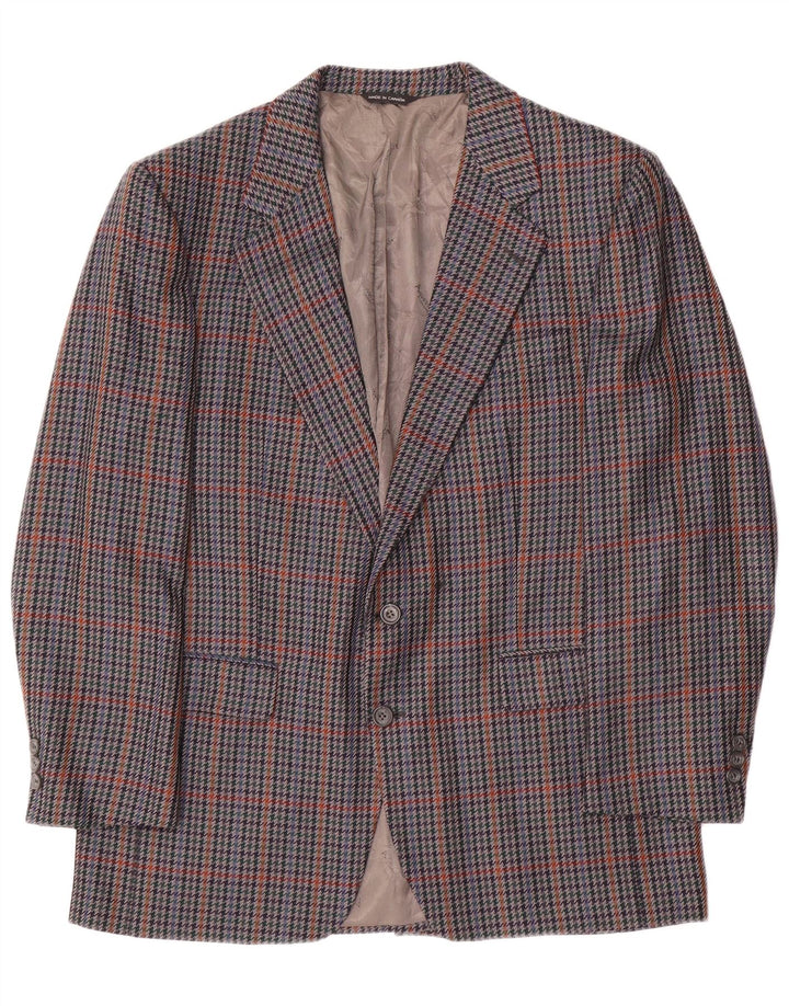 Aquascutum Mens Blazer Jacket UK 36 Pequeno Houndstooth Multicolorido