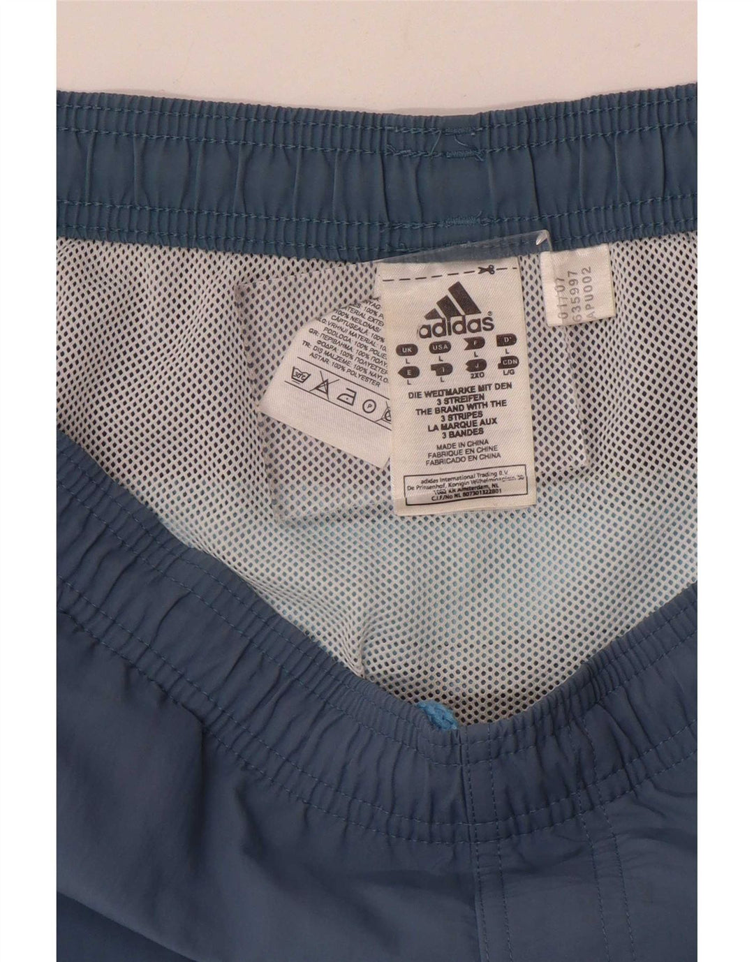 Shorts esportivos masculinos Adidas grande poliéster azul