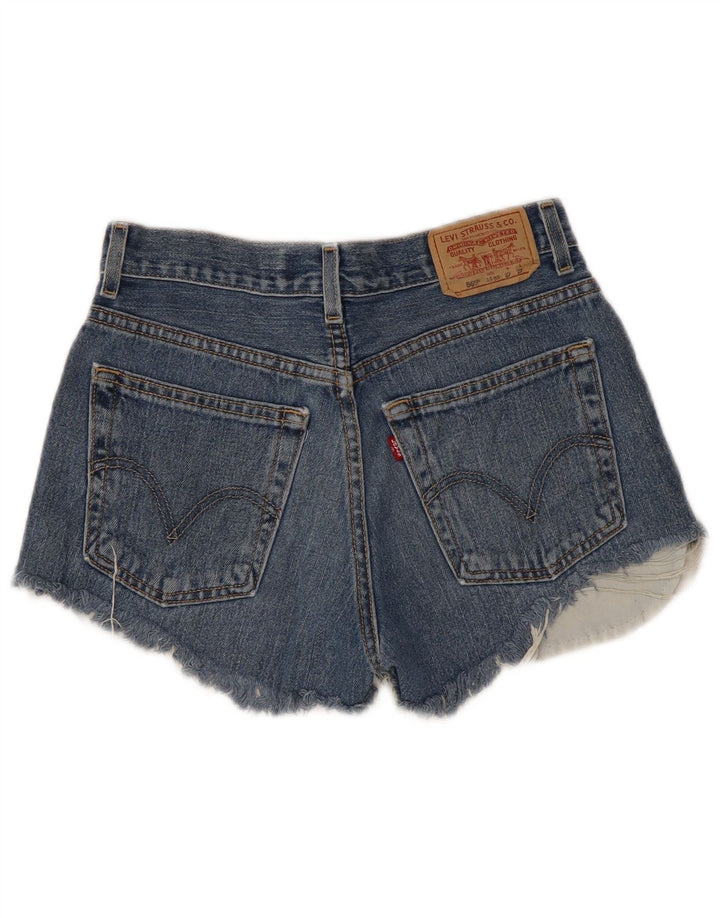 LEVI'S Girls 569 Shorts jeans desgastados com ajuste solto 13-14 anos W27 Azul