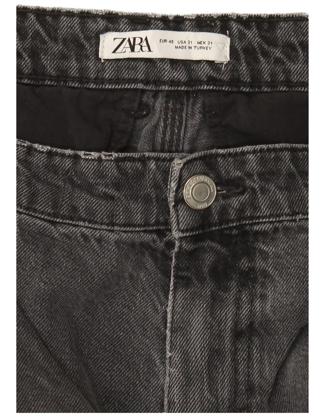 Zara Mens Cargo Straight Jeans EU 40 Médio W31 L31 Cinza