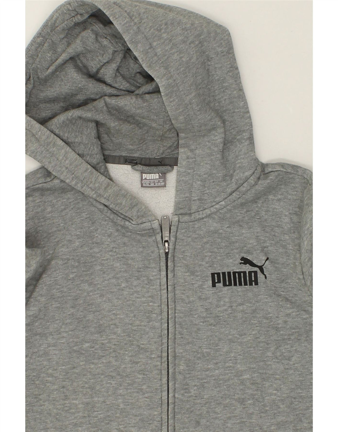 PUMA Boys Zip Hoodie Sweater 13-14 Years Grey Cotton Vintage Puma and Second-Hand Puma from Messina Hembry 