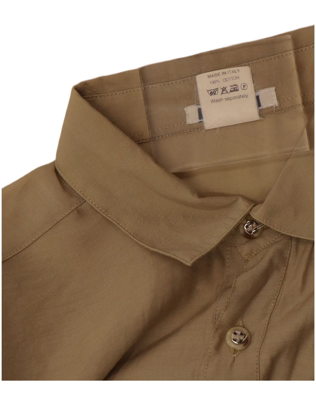 Pulôver masculino vintage de manga curta Camisa de algodão bege grande