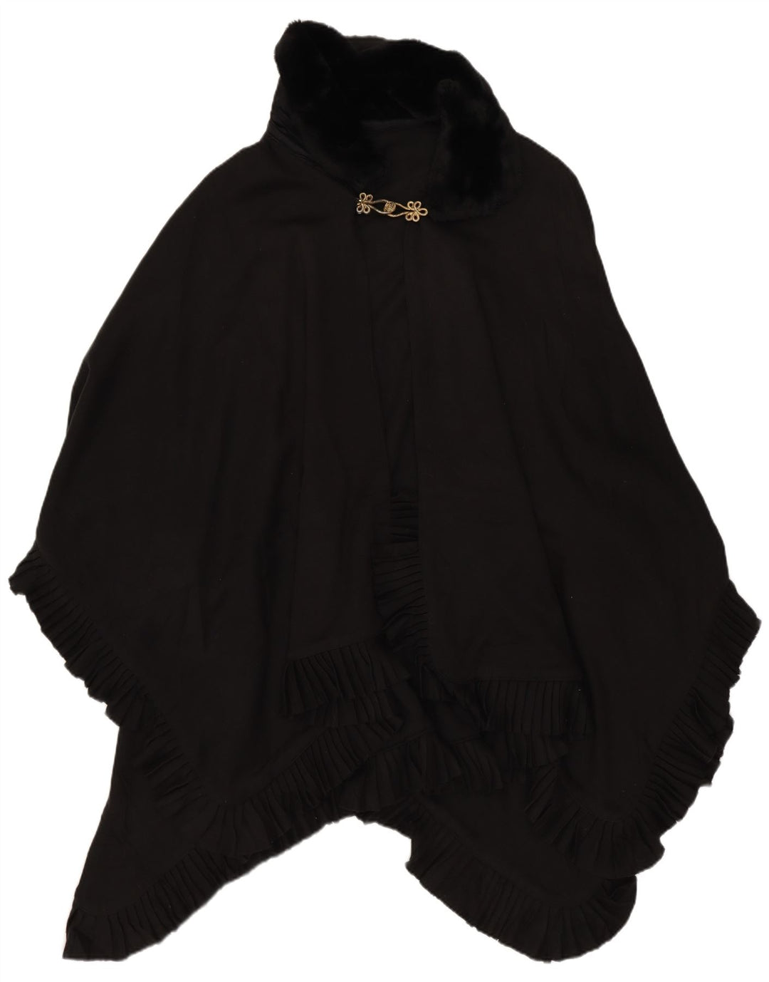 Casaco Poncho Vintage Feminino Tamanho Único Preto