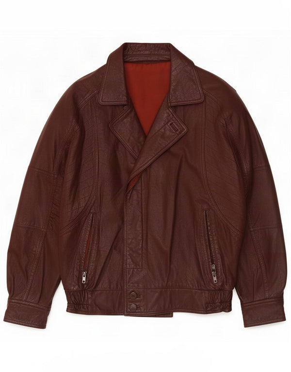 Jaqueta de couro masculina vintage Reino Unido 40 grande marrom