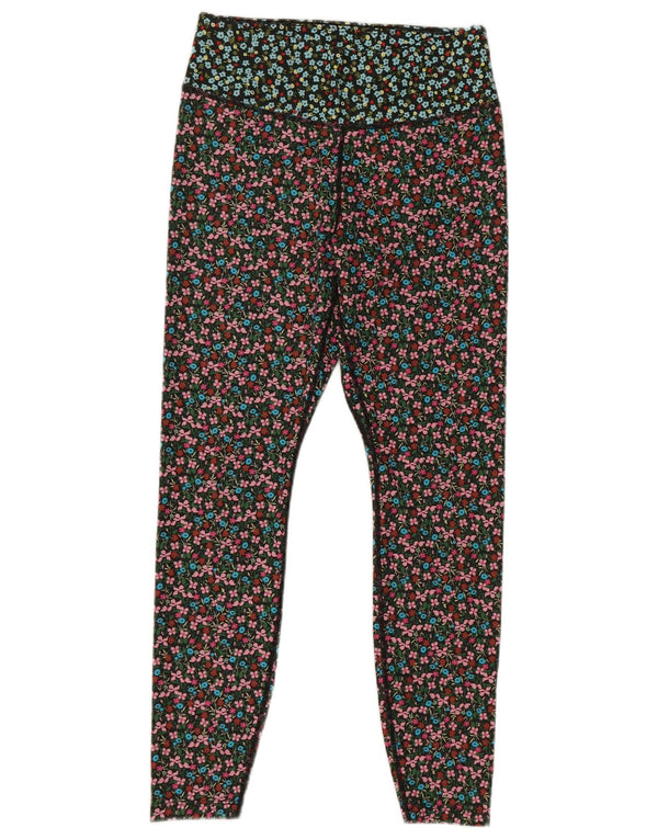 Nike Womens Dri Fit Leggings UK 14 Médio Poliéster Floral Multicolorido