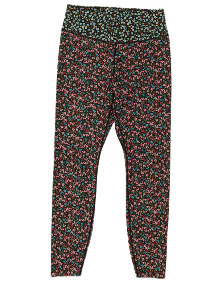 Nike Womens Dri Fit Leggings UK 14 Médio Poliéster Floral Multicolorido