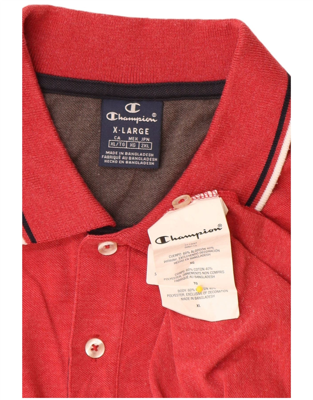 Camisa polo masculina Champion XL algodão vermelho