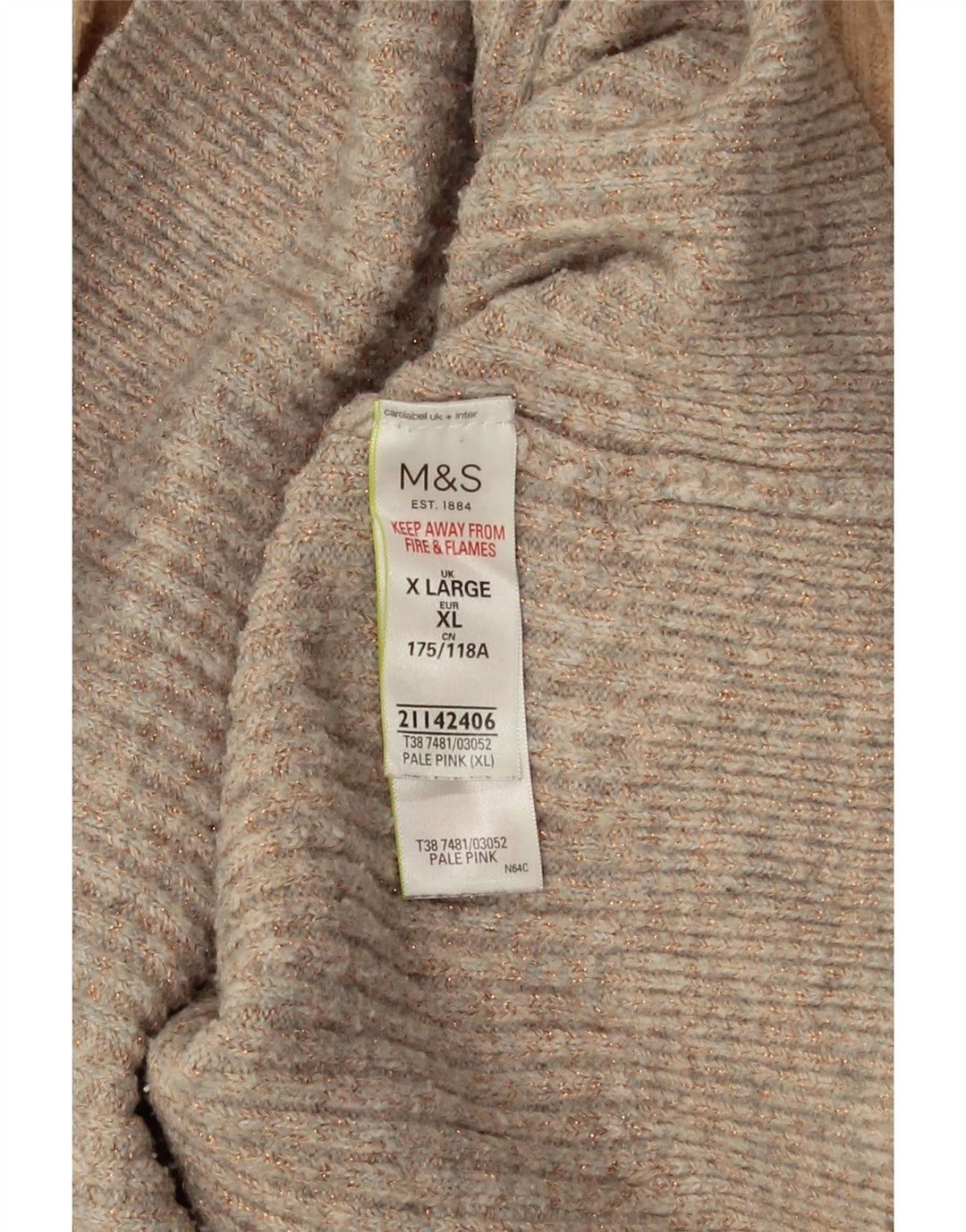 Suéter feminino Marks & Spencer com gola tartaruga Reino Unido 18 XL bege