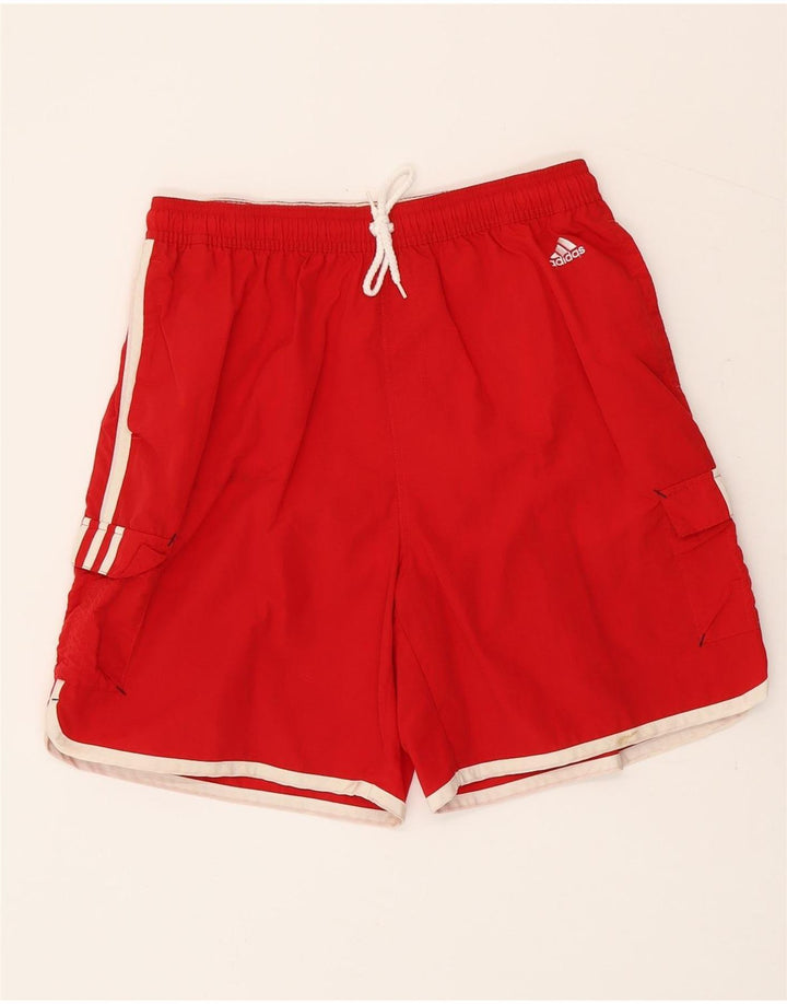Shorts esportivos masculinos Adidas grande poliéster vermelho