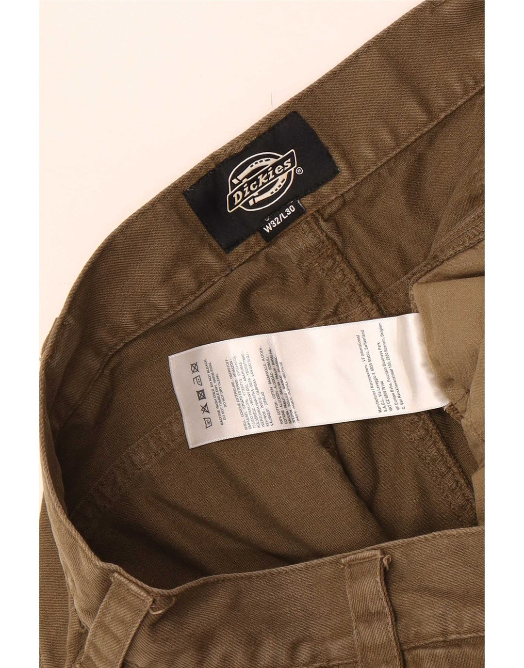 Calças cargo retas masculinas Dickies W32 L30 algodão cáqui