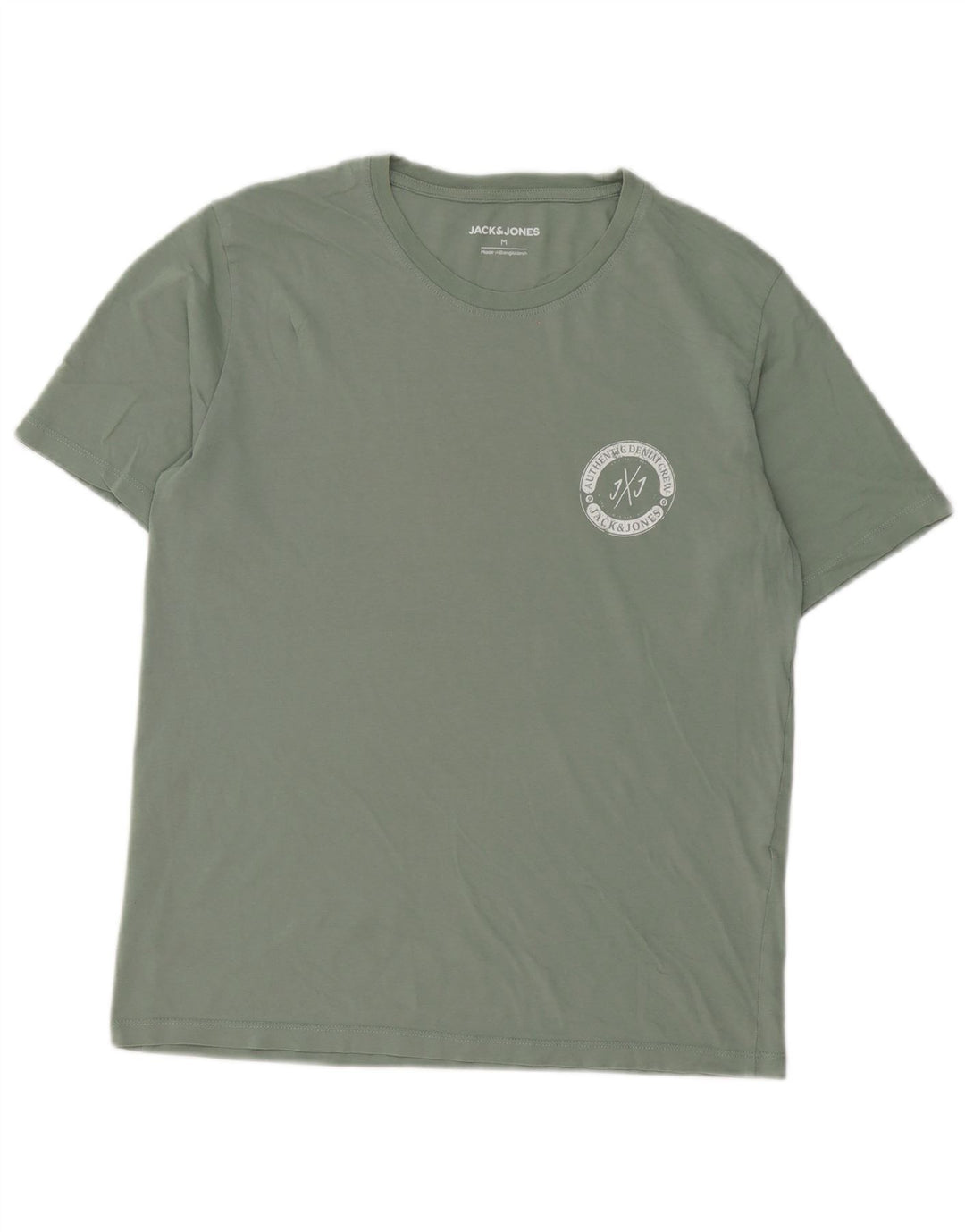 Camiseta masculina Jack & Jones Top de algodão verde médio