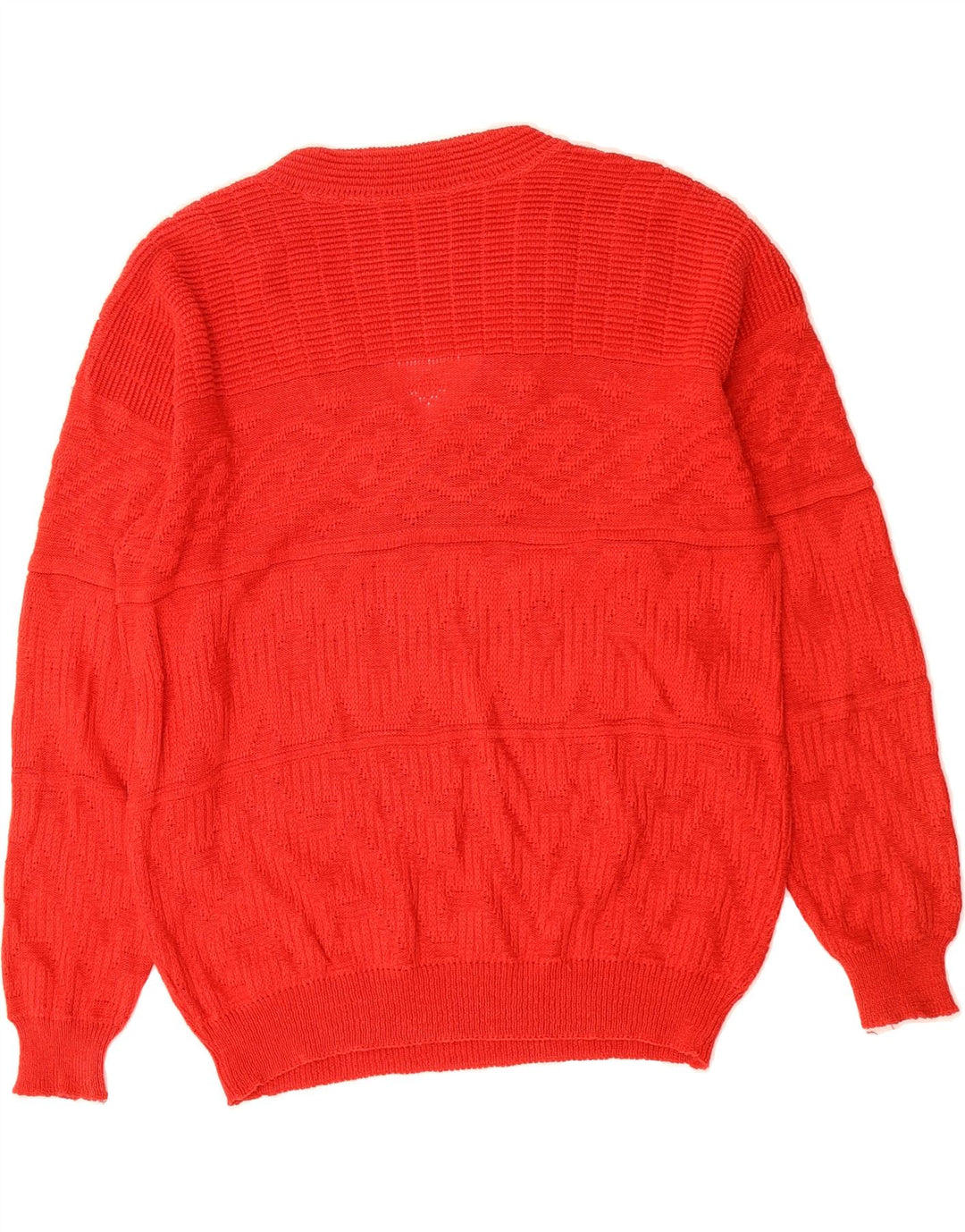 VINTAGE Womens V-Neck Jumper Sweater IT 48 XL Red Cotton Vintage Vintage and Second-Hand Vintage from Messina Hembry 