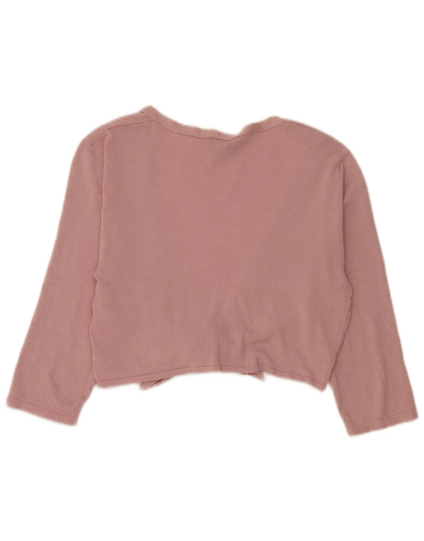 Cardigan feminino Phase Eight com manga 3/4 e amarração frontal Reino Unido 10 pequeno rosa