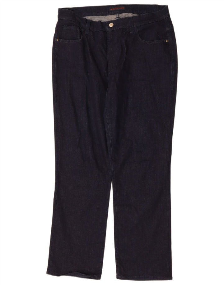 Jeans retos femininos Trussardi IT 48 XL W34 L28 azul marinho poliéster