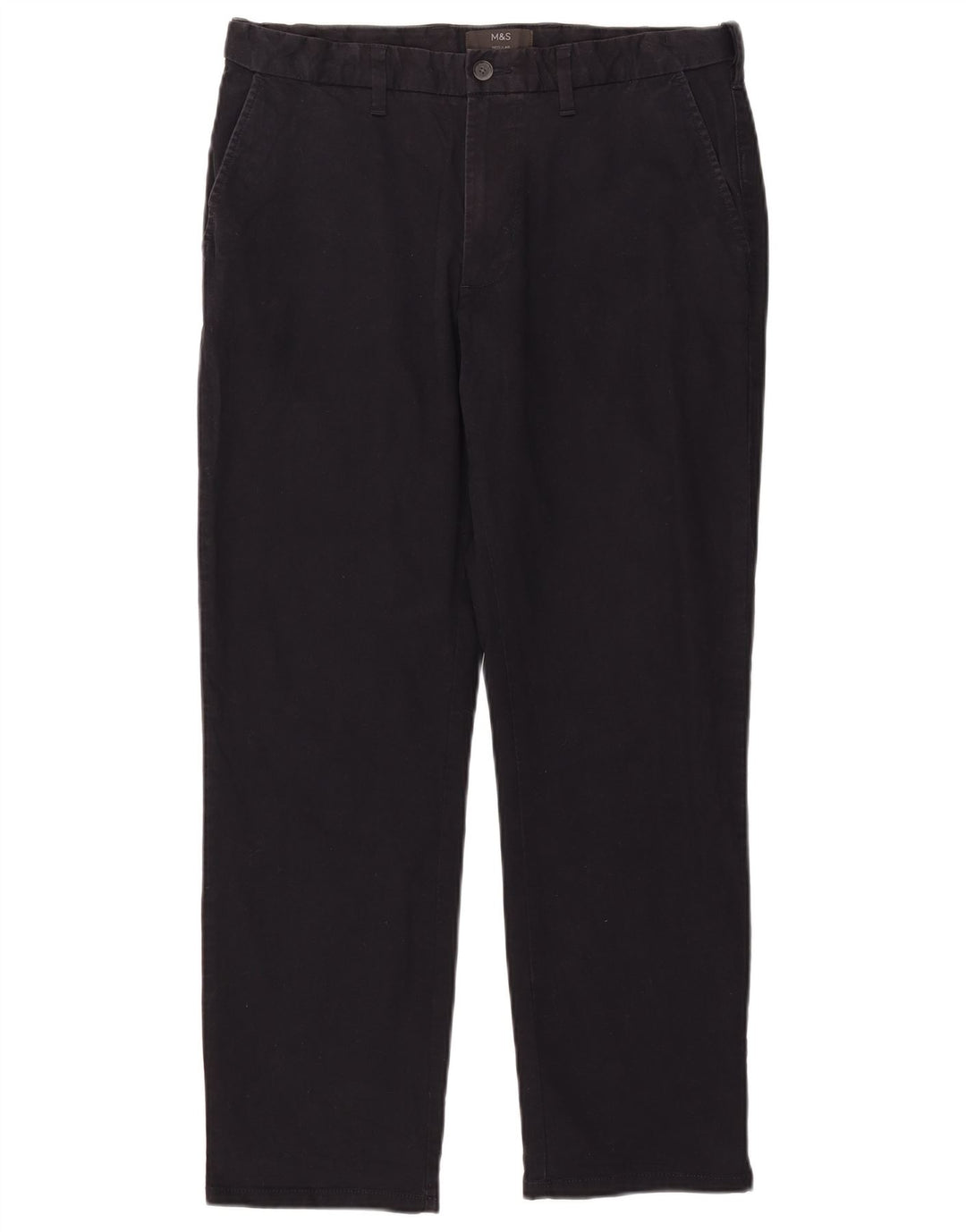 Calça Chino Regular Masculina Marks & Spencer W34 L29 Algodão Preto