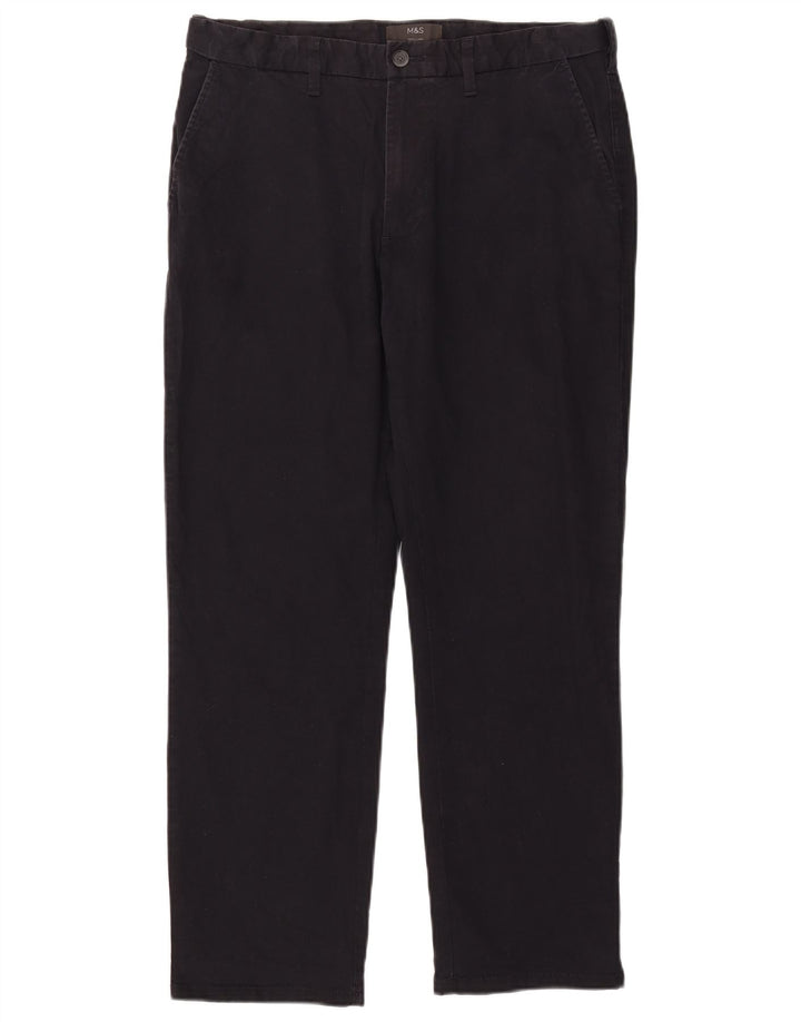 Calça Chino Regular Masculina Marks & Spencer W34 L29 Algodão Preto