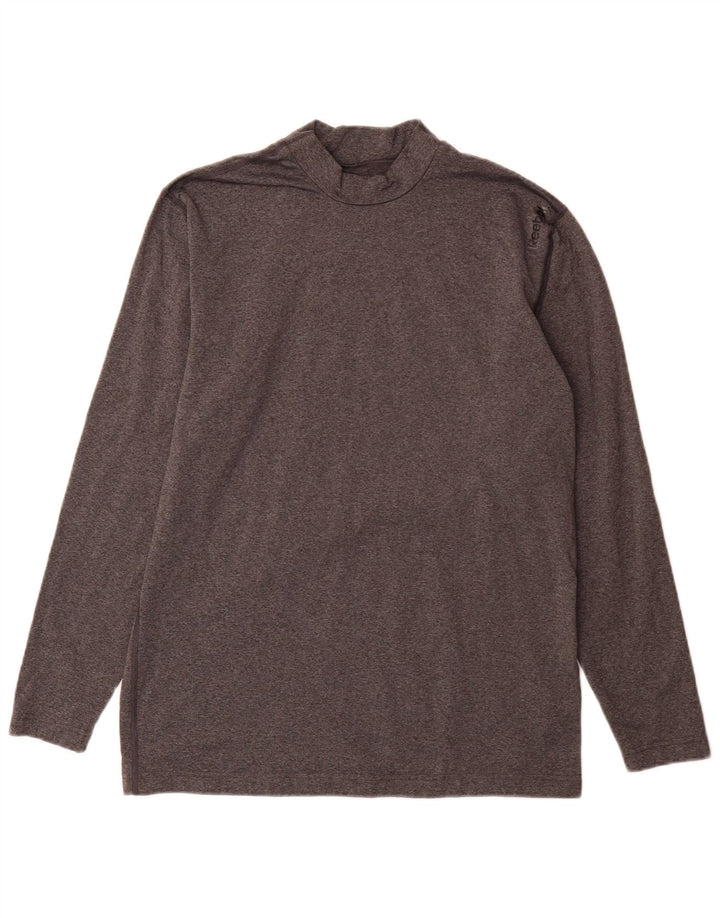 Reebok Mens Top Manga Longa Grande Poliéster Cinza