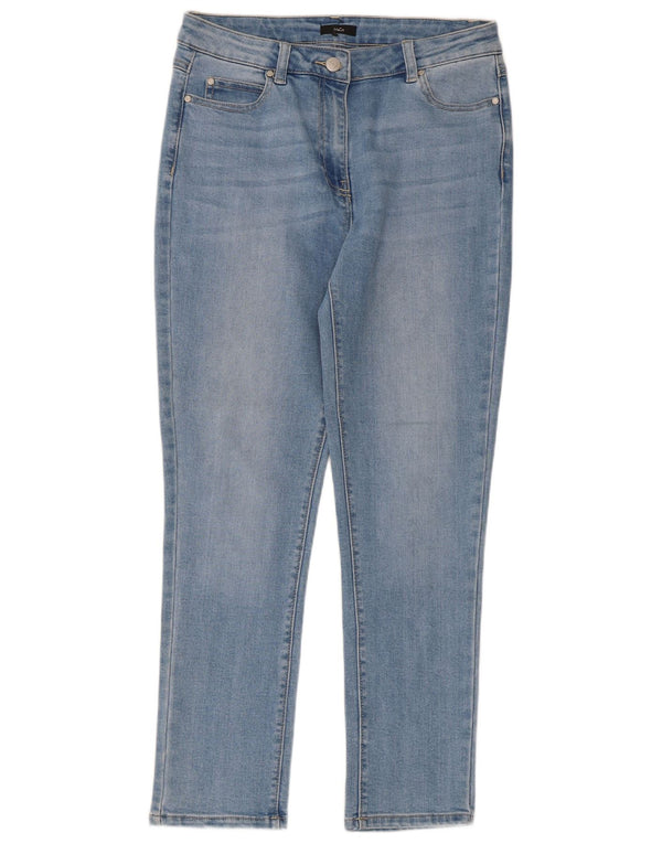M&Co Jeans Slim Feminino UK 12 Médio W32 L27 Algodão Azul