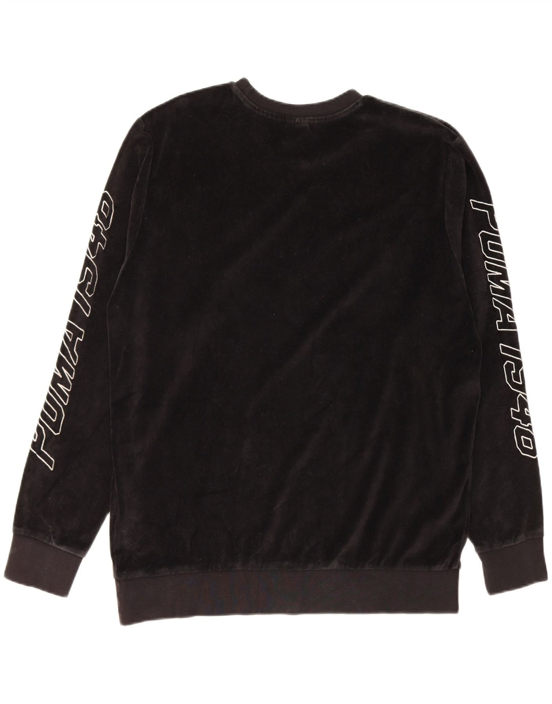PUMA Mens Velvet Graphic Sweatshirt Jumper Small Black Cotton