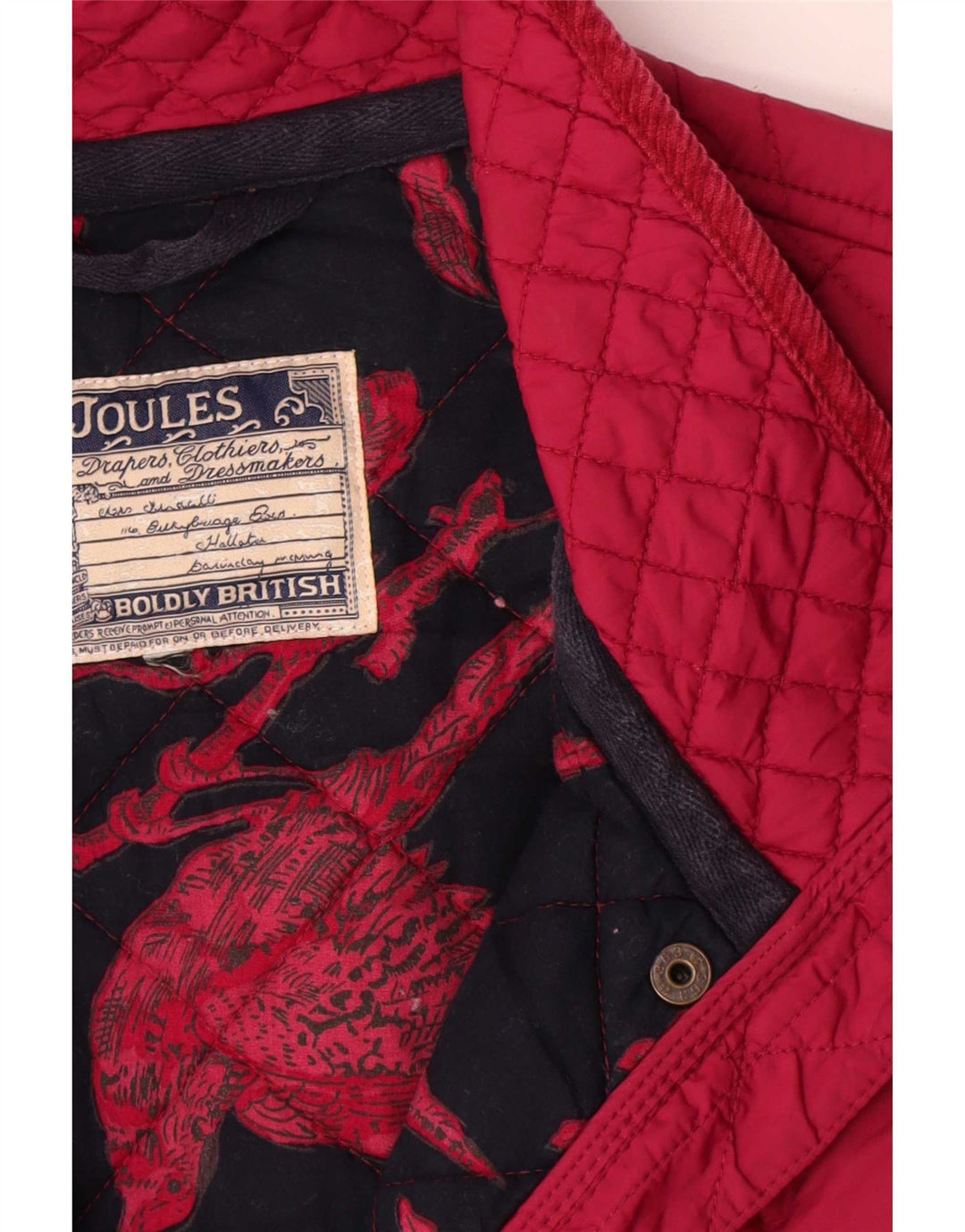 Jaqueta acolchoada feminina Joules UK 16 grande rosa