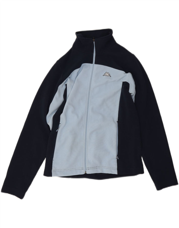 Kappa Womens Tracksuit Top Jacket UK 14 Médio Azul Marinho Colorblock