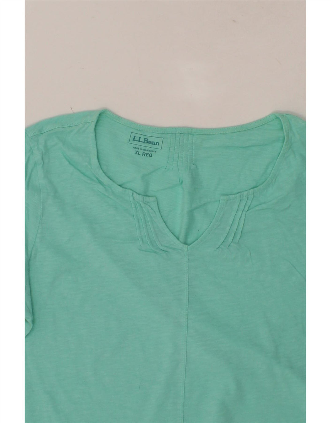L.L.BEAN Womens T-Shirt Top UK 18 XL Turquoise Cotton Vintage L.L.Bean and Second-Hand L.L.Bean from Messina Hembry 