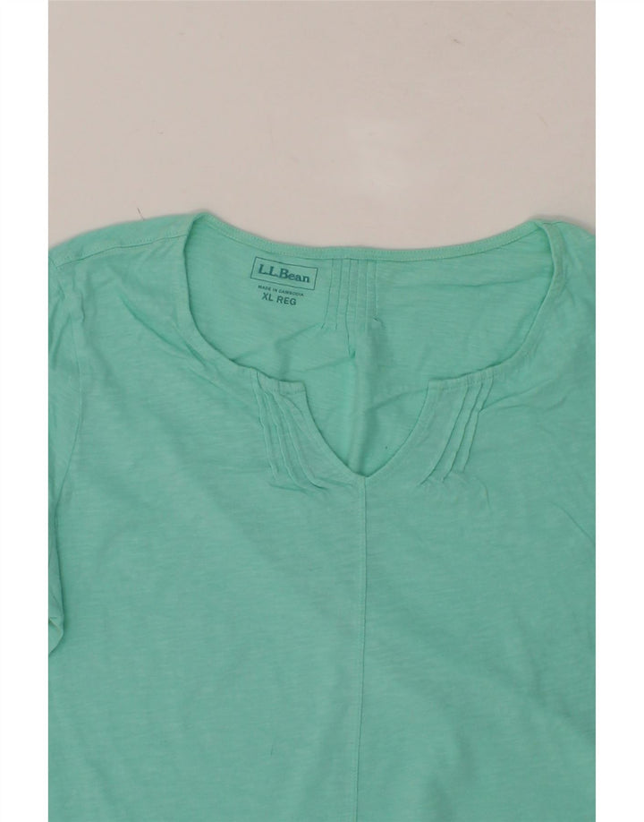 L.L.BEAN Womens T-Shirt Top UK 18 XL Turquoise Cotton Vintage L.L.Bean and Second-Hand L.L.Bean from Messina Hembry 