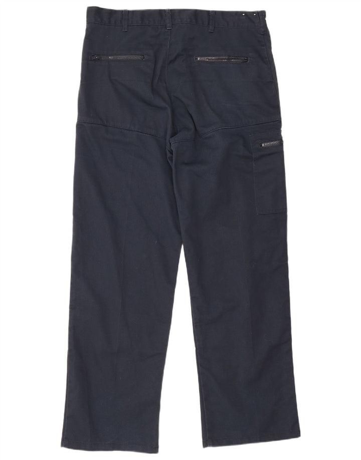 Calças cargo retas masculinas Dickies W34 L31 poliéster azul marinho